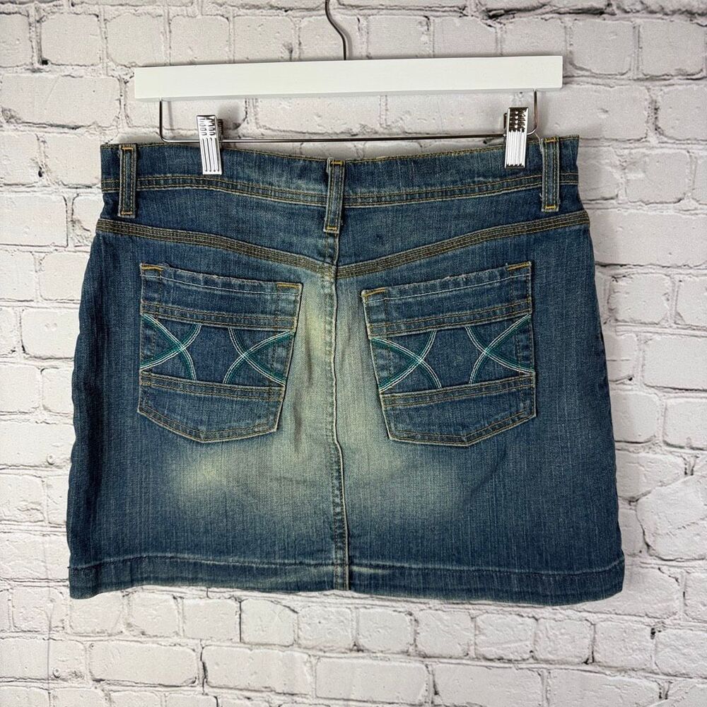 Vintage Old Navy Y2K Low Rise Mini Denim Skirt Size 8   L
